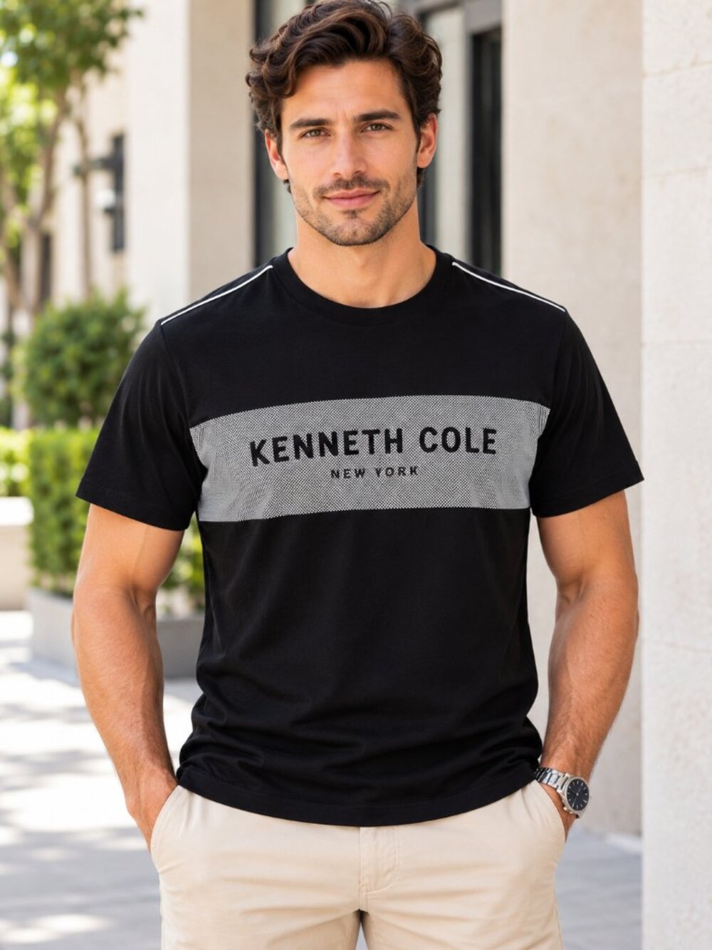 Kenneth Cole New York Men’s Black Logo Graphic T-Shirt Size M